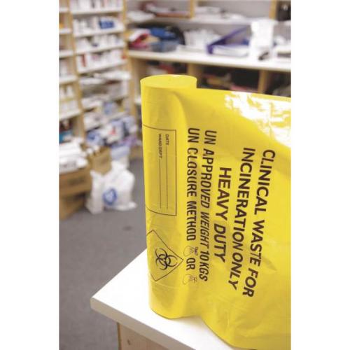 Clinical Waste Sacks - Heavy Duty - Yellow - 5kg 20L