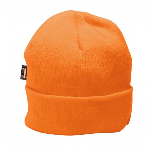 Beanie Hat - Knitted with Insulatex Lining - Orange - Uni-fit
