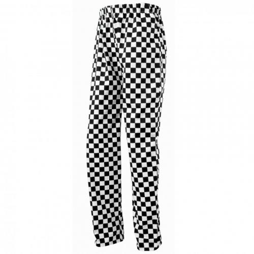 Chef&#39;s Trouser - Elasticated Waist - Premier - Black & White Check - 2X Large