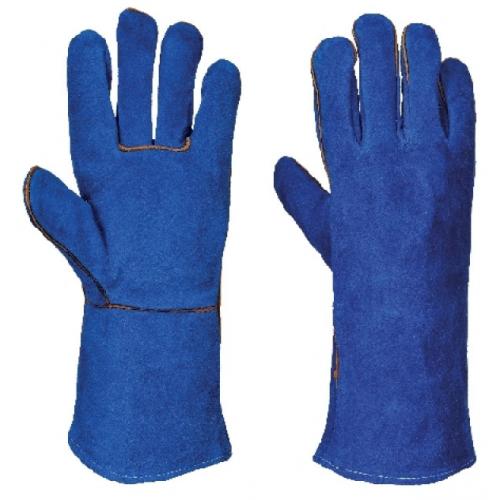 Welders Gauntlet Glove - Leather - Blue - Size 2XL - 10.5