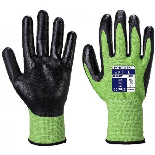 Green Cut - Nitrile Foam Glove - Black on Green - Size 9