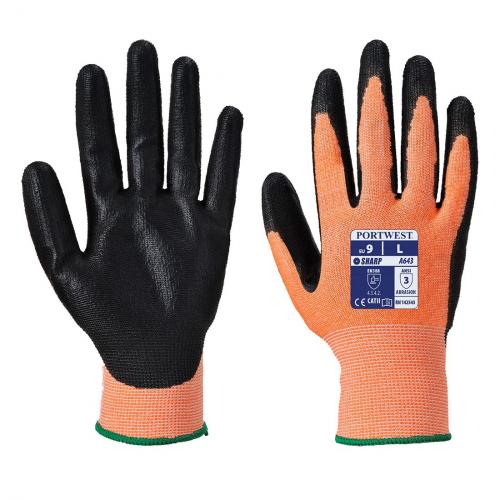 Nitrile Foam Gloves - Amber Cut - Black on Amber - Size 8