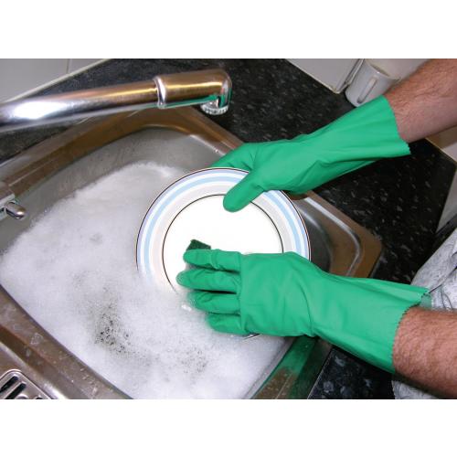 Latex Rubber Gloves - Shield 2 - Household - Green - Large