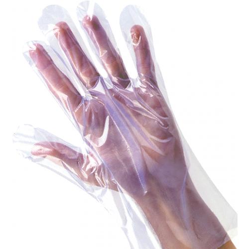 Disposable Gloves - Embossed - Polythene - Shield - Clear - Large