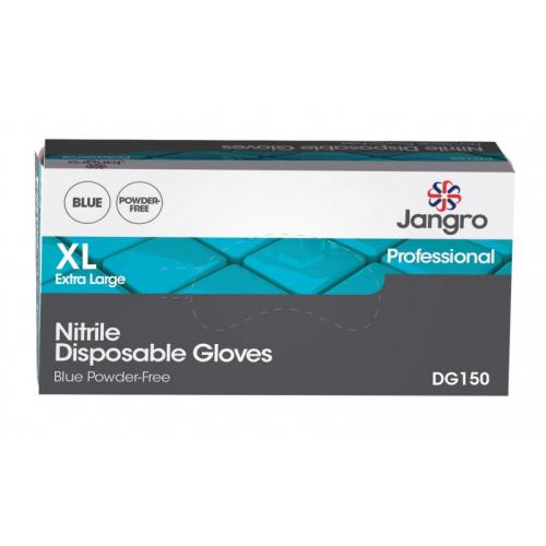 Disposable Gloves - Powder Free - Nitrile - Jangro - Blue - X Large