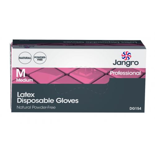 Disposable Gloves - Powder Free - Latex - Jangro - Natural - Medium