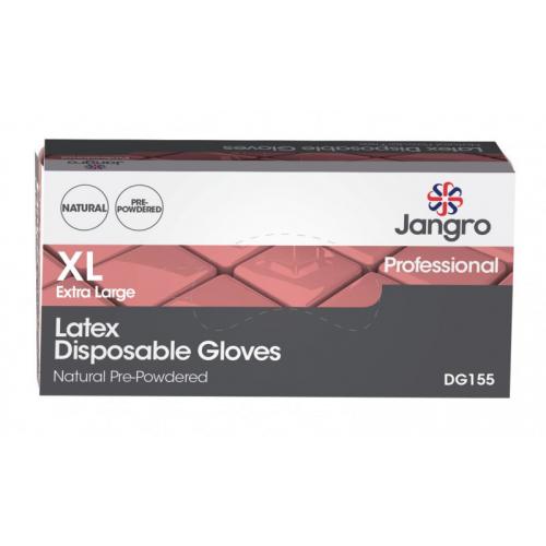 Disposable Gloves - Pre-Powdered - Latex - Jangro - Natural - X Large