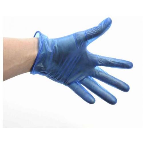 Disposable Gloves - Pre-Powdered - Vinyl - Blue - Medium