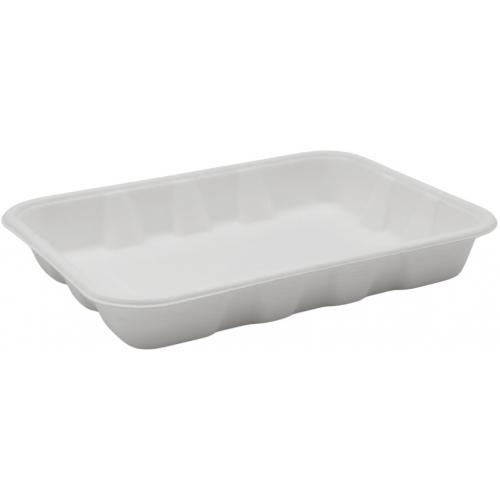 Food Tray - No. 3 - Natural Fibre - Bagasse - White - 21cm (8.25&quot;)