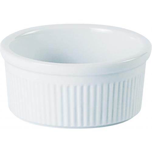 Ramekin - Vertical Ribbed - Porcelain - Porcelite - 8cm (3.25&quot;) - 11cl (4oz)