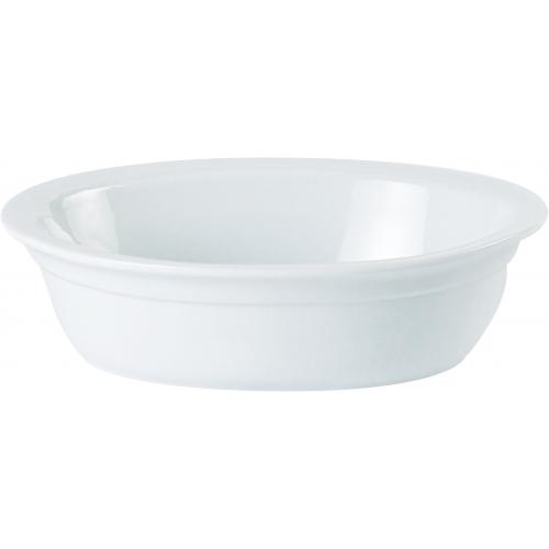 Pie Dish - Lipped - Oval - Porcelain - Porcelite - 18cm (7&quot;) - 35.5cl (12.5oz)