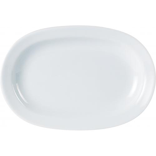 Plate - Oval - Deep - Rimmed - Porcelain - Porcelite - 25cm (10&quot;)