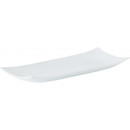 Plate - Narrow Rectangular - Curved Edge - Porcelain - Porcelite - Creations - 30cm (12&quot;)