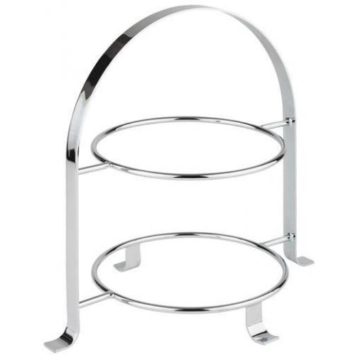 Cake Plate Stand - Chrome - 2 Tier - 30cm (11.75&quot;)