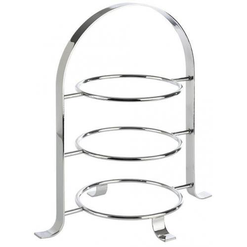 Cake Plate Stand - Chrome - 3 Tier - 25.5cm (10&quot;)