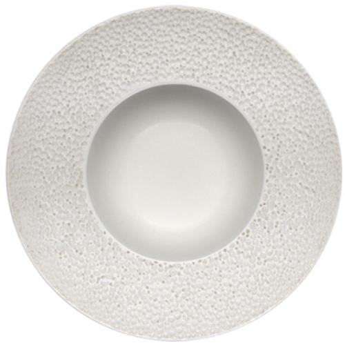 Gourmet Plate - Deep - Wide Rim - Porcelain - Bubbly - 25cm (9.75&quot;)