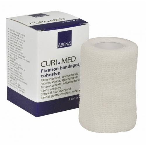 Cohesive Fixation Bandage - White - Curi-Med - 8cm x 4m