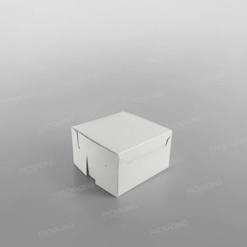 Cake Box - Flat Folding - Cardboard - White - 12.7cm (5&quot;)