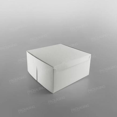 Cake Box - Flat Folding - Cardboard - White - 25.4cm (10&quot;)