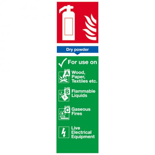 Dry Powder Extinguisher - Location Sign - Self Adhesive - 9cm (3.5&quot;)