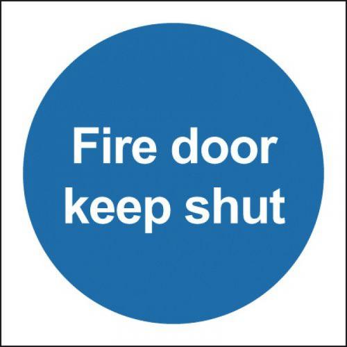 Fire Door - Keep Shut Sign - Self Adhesive - Square - 10cm (4&quot;)