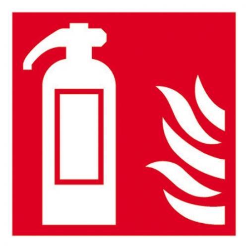 Fire Extinguisher - Location Sign - Symbols Only - Self Adhesive - Square - 10cm (4&quot;)