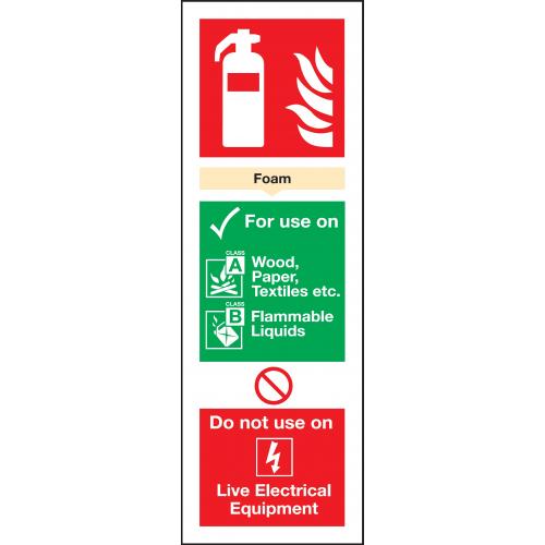 Foam Fire Extinguisher - Location Sign - Rigid - 10cm (4&quot;)