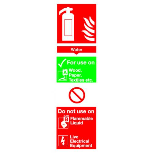 Water Fire Extinguisher - Location Sign - Self Adhesive - 10cm (4&quot;)