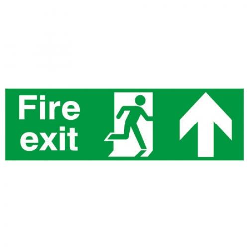 Fire Exit - Arrow Up Sign - Rigid - 45cm (18&#39;&#39;)