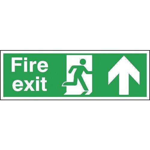 Fire Exit - Arrow Up Sign - Self Adhesive - 45cm (18&#39;&#39;)