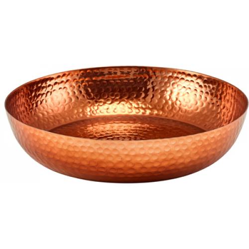 Platter - Round - Hammered Finish - Aluminium - Copper Plated - 31cm (12.25&quot;)