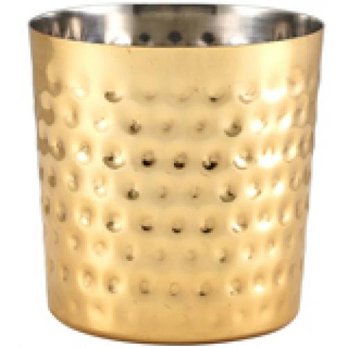 Serving Cup - Dimple Hammered Finish - Stainless Steel - Gold Plated - 42cl (14.8oz)