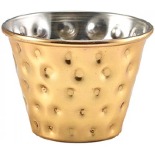 Ramekin - Dimple Hammered Finish - Stainless Steel - Gold Plated - 7cl (2.5oz)