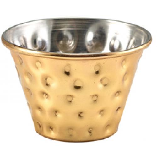 Ramekin - Dimple Hammered Finish - Stainless Steel - Gold Plated - 11cl (4oz)