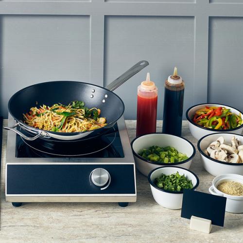 Wok - Flat Base - Teflon Platinum Plus Non Stick - Stainless Steel - 30cm (11.8&quot;)