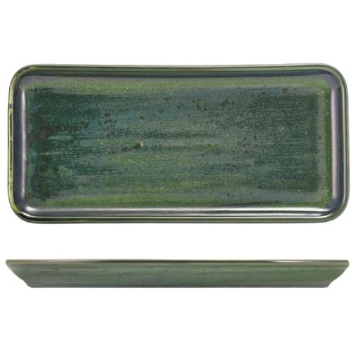 Plate - Narrow Rectangular - Terra Porcelain - Aqua Green - 27cm (10.6&quot;)