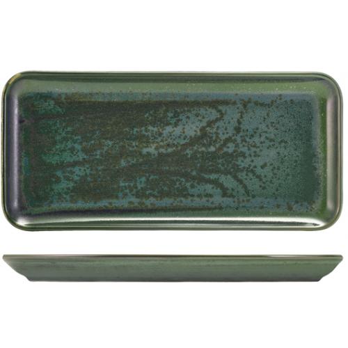 Plate - Narrow Rectangular - Terra Porcelain - Aqua Green - 36cm (14.2&quot;)