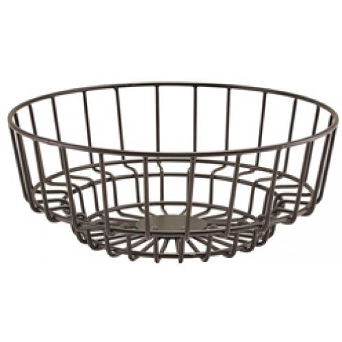 Deco Display Basket - Round - Wire - Black - 25cm (9.75&quot;) - 10cm Deep