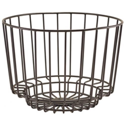 Deco Display Basket - Round - Wire - Black - 25cm (9.75&quot;) - 18cm Deep