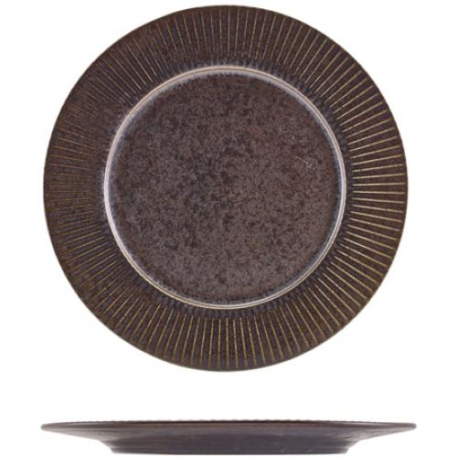Winged Plate - Fluted - Terra Porcelain - Black - 26cm (10.25&quot;)