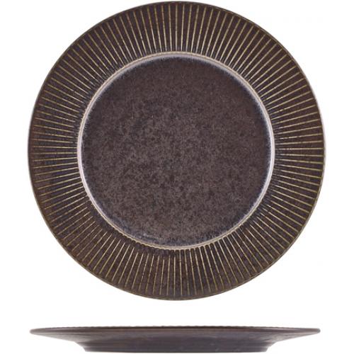 Winged Plate - Fluted - Terra Porcelain - Black - 29cm (11.5&quot;)