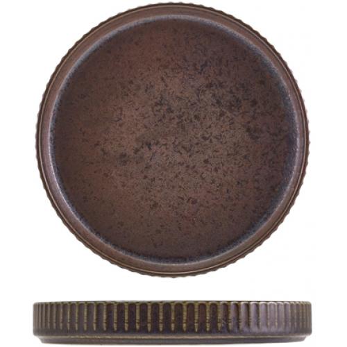 Presentation Plate - Fluted - Low Profile - Terra Porcelain - Black - 18cm (7&quot;)