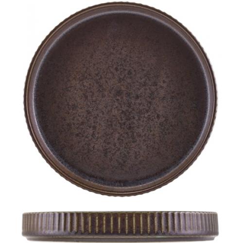 Presentation Plate - Fluted - Low Profile - Terra Porcelain - Black - 20.5cm (8&quot;)