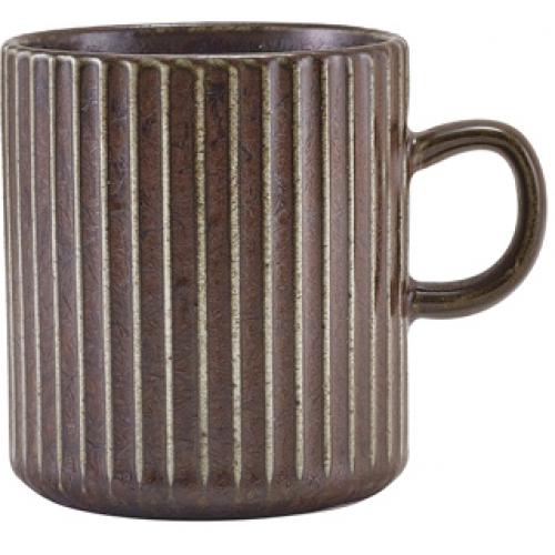 Beverage Mug - Fluted - Terra Porcelain - Black - 32cl (11.25oz)