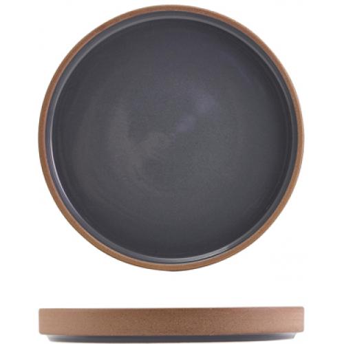 Presentation Plate - Raw Wall - Stoneware - Kava - Dark Grey - 18cm (7&quot;)