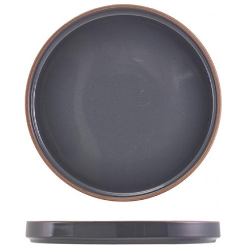 Presentation Plate - Stoneware - Kava - Dark Grey - 25cm (9.75&quot;)