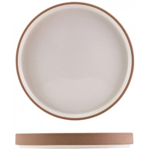 Presentation Plate - Raw Wall - Stoneware - Kava - White - 20cm (7.75&quot;)