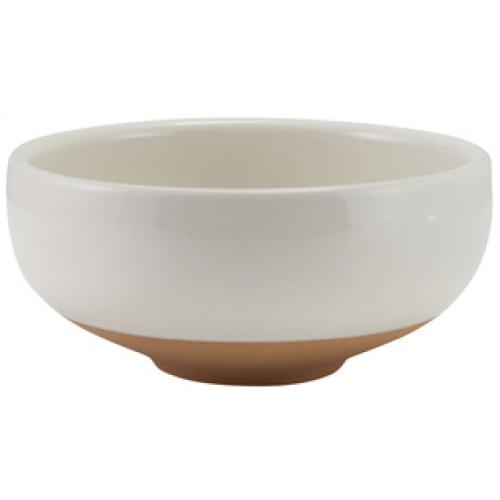 Round &#39;Belly&#39; Bowl - Stoneware - Kava - White - 11.5cm (4.5&quot;) - 30cl (10.5oz)