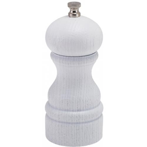 Salt or Pepper Mill - White - Deep Grain Wood - 13cm (5&quot;)