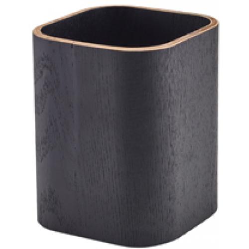 Cutlery Holder - Wood Veneer - Black - 9cm (3.5&quot;)